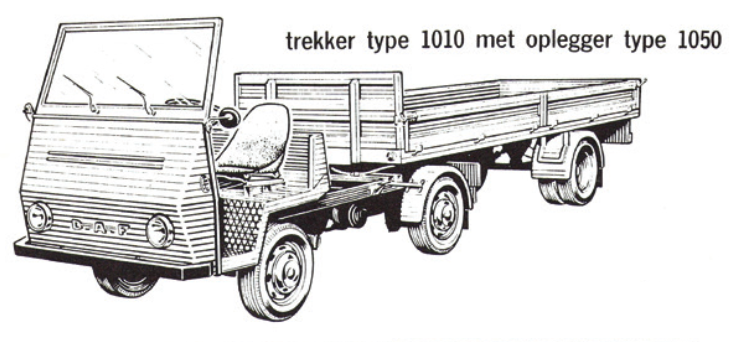 Daf Pony trekker type 1010 met oplegger type 1050