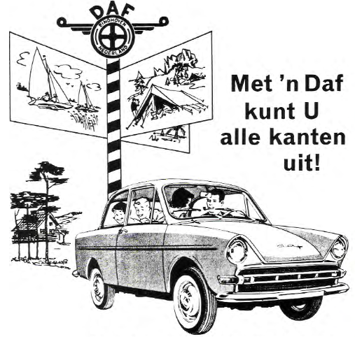 DAF advertentie: Met 'n DAF kunt u alle kanten uit!